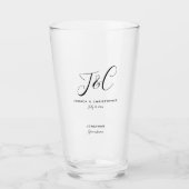 Groomsman Gift Monogram Initials Wedding Minimal タンブラーグラス (正面)