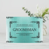 Groomsman Greenとしてサービスが要求されました 招待状 (スタンド正面)