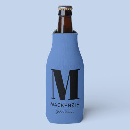 Groomsman Monogram Name Blue ボトルクーラー