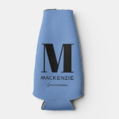Groomsman Monogram Name Blue ボトルクーラー (正面)
