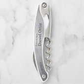 Groomsman Name Date Faux Metallic Texture ソムリエナイフ (裏面)