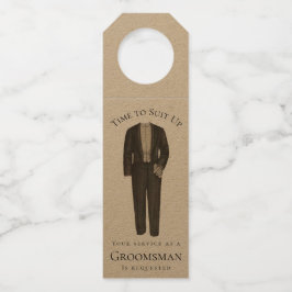 Groomsman ProposalヴィンテージTuxedo ボトルネックタグ
