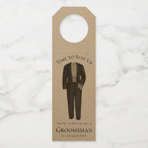 Groomsman ProposalヴィンテージTuxedo ボトルネックタグ