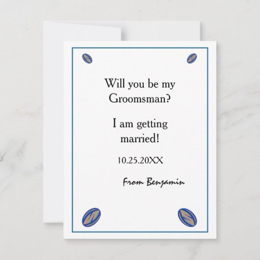 Groomsman Proposal 結婚's Personalize カード (裏面)