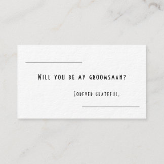 Groomsman Proposal Card 名刺