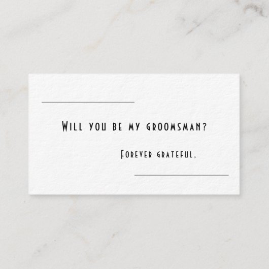 Groomsman Proposal Card 名刺 (裏面)