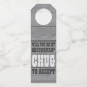 Groomsman Proposal Chagがウッドビールをフェイク受け入れる ボトルネックタグ (正面)