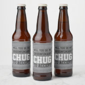 Groomsman Proposal Chagが木材を受け入おもしろいれフェイクる ビールラベル (ボトル)