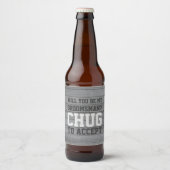 Groomsman Proposal Chagが木材を受け入おもしろいれフェイクる ビールラベル (正面)
