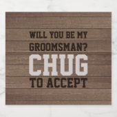 Groomsman Proposal Chagが木材を受け入素朴れフェイクる ビールラベル (シングルラベル)