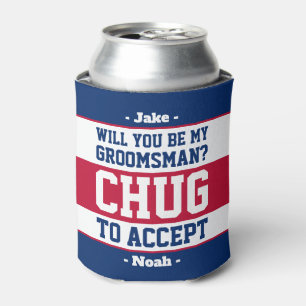 Groomsman Proposal ChagがRed White & Blueを受け入れる 缶クーラー