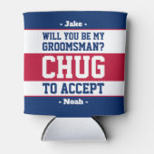Groomsman Proposal ChagがRed White & Blueを受け入れる 缶クーラー (正面)