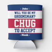 Groomsman Proposal ChagがRed White & Blueを受け入れる 缶クーラー (裏面)