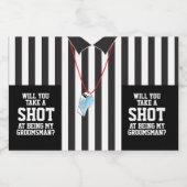 Groomsman Proposal Take A Shot 結婚's Liquor Bott リキュールボトルラベル (シングルラベル)