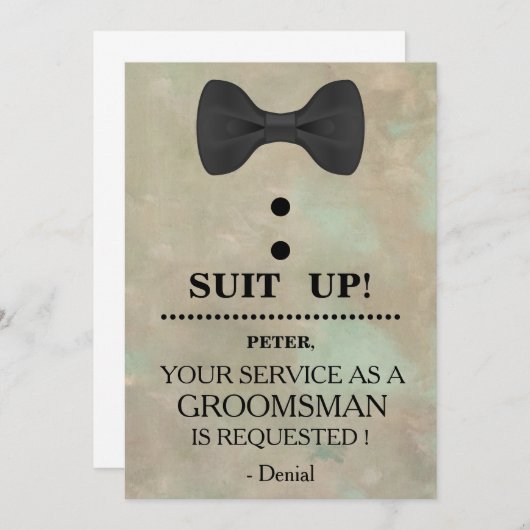 Groomsman Request招待状としてのサービス 招待状 (正面/裏面)