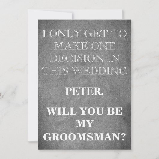 Groomsman Request招待状としてのサービス 招待状 (正面)