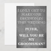 Groomsman Request招待状としてのサービス 招待状 (正面/裏面)