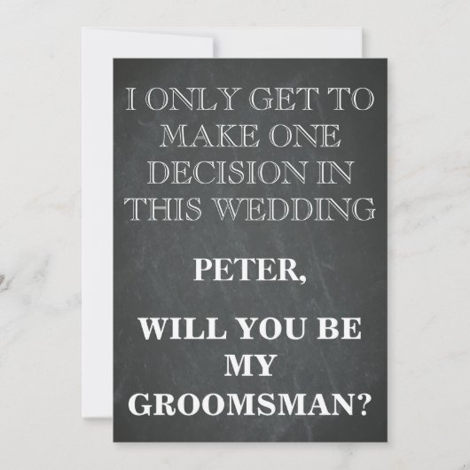 Groomsman Request招待状としてのサービス 招待状 (正面)