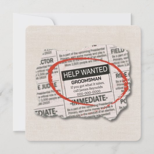 Groomsman Request新聞Adカード カード (正面)