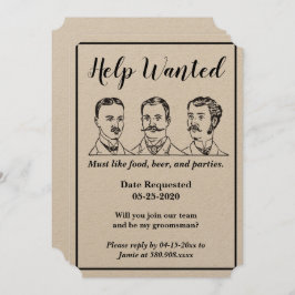 Groomsman Request 救済 Wanted Ad 招待状