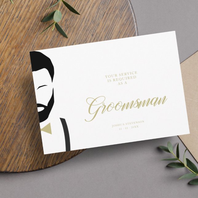 Groomsman Siluette シンプル結婚 Proposal Card (クリエイターアップロード済み)