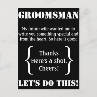 Groomsman Thank You ポストカード