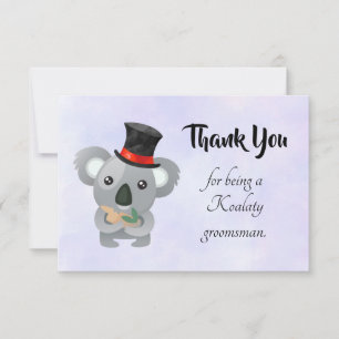 Groomsman Thank You with Koala Pun サンキューカード