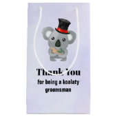 Groomsman Thank You with Koala Pun スモールペーパーバッグ (正面)