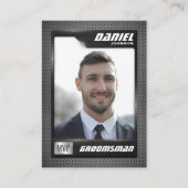Groomsman Trading Card、MVP花婿介添人ギフト結婚、 コーリングカード (正面)