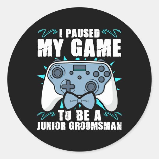Groomsman Video Gamer Junior Groomsmen Paused My G ラウンドシール (正面)