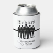 Groomsman Wedding Suited Squad Silhouette Name 缶クーラー (缶正面)