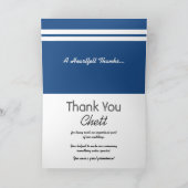 GROOMSMAN Weißes Streifen Hochzeits DANKESKARTEN サンキューカード (内部)