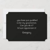 Groomsmenのチェッおもしろいクリスト 招待状 (裏面)