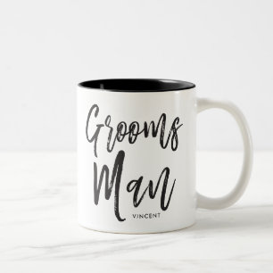Groomsmenの複数形 スクリプトスタイルのカスタム結婚 ツートーンマグカップ