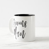 Groomsmenの複数形 |スクリプトスタイルカスタム結婚式 ツートーンマグカップ (正面左)