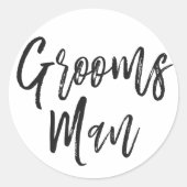 Groomsmenの複数形 |スクリプトスタイル結婚の数 ラウンドシール (正面)