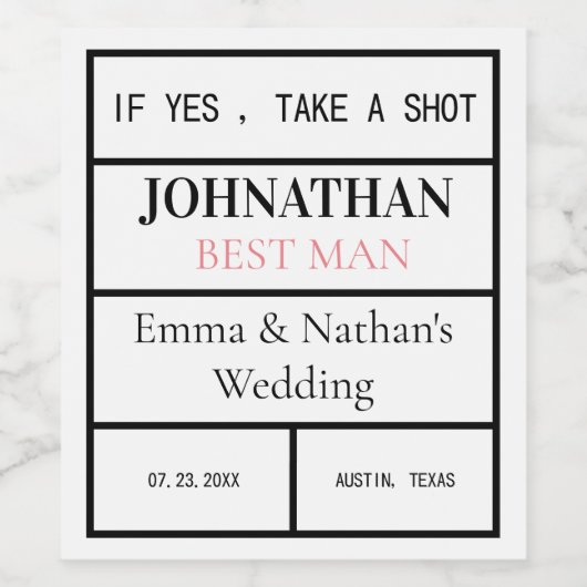 Groomsmenまたは花婿介添人提案ウェディングパーティーの好意 ワインラベル (シングルラベル)