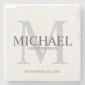 Groomsmenエレガントパーソナライズされたの複数形 ストーンコースター (正面)