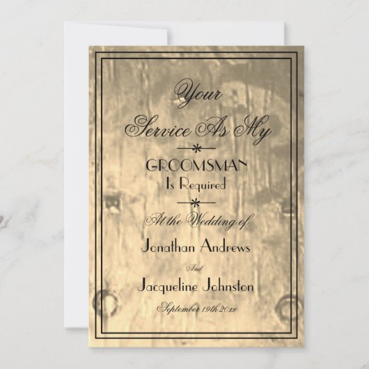 Groomsmenカッコいいは私のGroomsman提案になる 招待状 (正面)