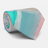 Groomsmenカラーブロックバラ金ゴールド赤面アクア ネクタイ (ロール)
