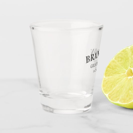 Groomsmenギフトクラシックエレガントな結婚式ありがとう ショットグラス (左)