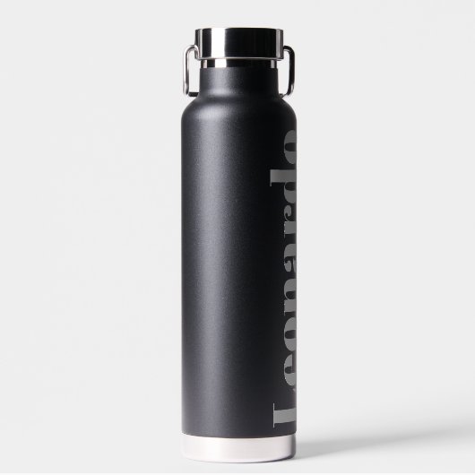 Groomsmenギフトシンプルモダンモノグラム名 ウォーターボトル (正面)
