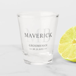 Groomsmenギフトモダントレンディーモノグラムイニシャル ショットグラス