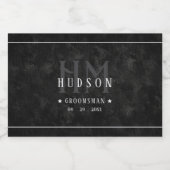 Groomsmenギフトモノグラム結婚式の引き出物花婿介添人 リキュールボトルラベル (シングルラベル)