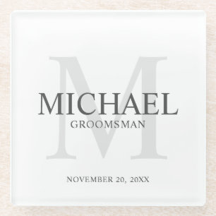 Groomsmenパーソナライズされたの複数形 ガラスコースター
