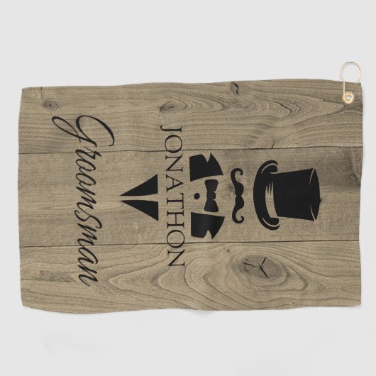 Groomsmenパーソナライズされたの複数形 ゴルフタオル (横)