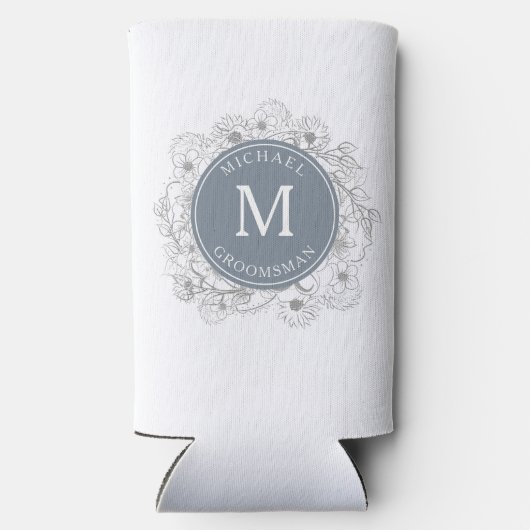 Groomsmenパーソナライズされたの複数形 スリム缶クーラー (裏面)