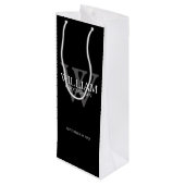 Groomsmenパーソナライズされた名エレガントクール ワインギフトバッグ (裏面アングル)