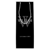 Groomsmenパーソナライズされた名エレガントクール ワインギフトバッグ (裏面)