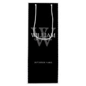 Groomsmenパーソナライズされた名エレガントクール ワインギフトバッグ (正面)